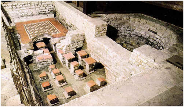 Ngoài ra, lò hypocaust cũng được xây dựng trong các phòng tắm công cộng.