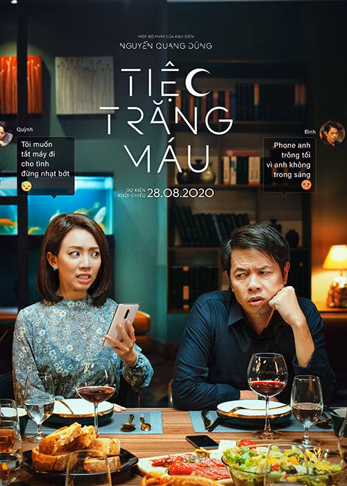 “Tiệc trăng máu” hoãn chiếu vào tháng 8/2020. Đến khi ra rạp vào tháng 10, dự án này gặt hái thành công với doanh thu trăm tỷ. Doanh thu của phim cao được cho là nhờ chất lượng phim tốt cùng thời điểm phát hành hợp lý. Ảnh: Yeah1