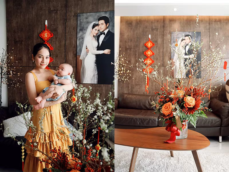 Dương Khắc Linh và bà xã dành nhiều công sức hơn để trang trí nhà cửa vì năm nay đón thêm hai thành viên gia nhập tổ ấm.