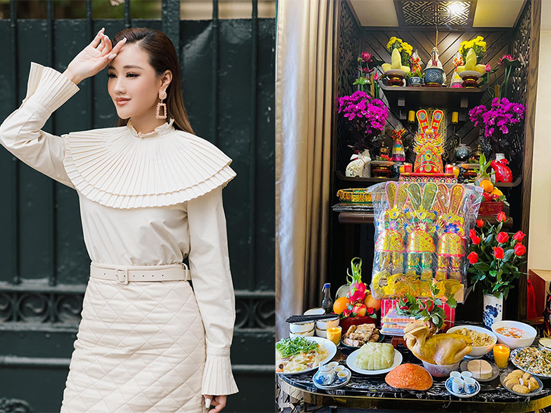 Maya chuẩn bị những lễ vật dâng lên ông Công ông Táo vào cuối năm.