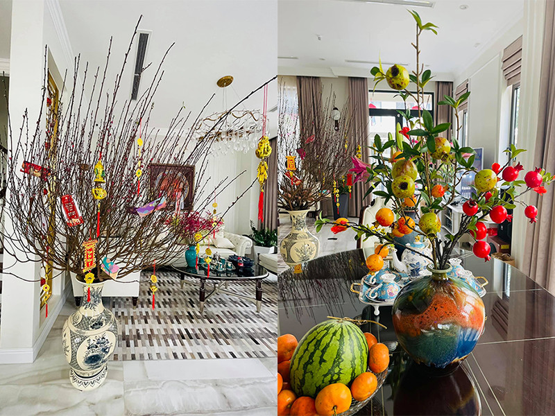 Nữ MC còn khoe trang hoàng nhà cửa chuẩn bị đón Tết Nguyên Đán ở TP HCM.