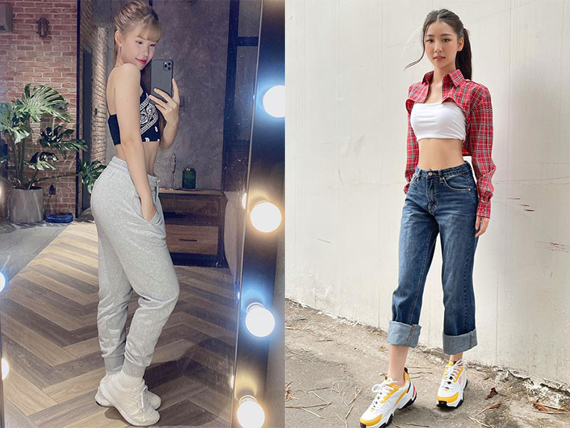 Khởi My và AMEE đều sở hữu nhan sắc xinh đẹp với body chuẩn, đặc biệt là vòng eo không chút mỡ thừa.