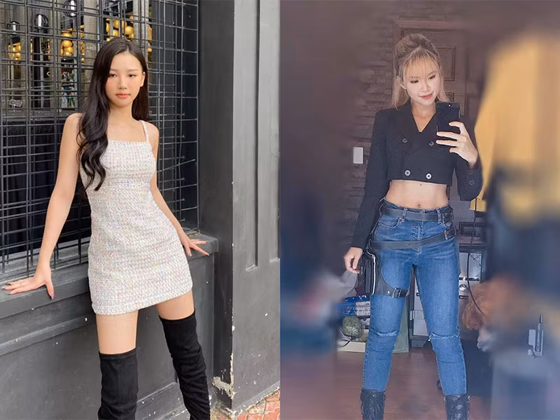 AMEE theo đuổi phong cách như nữ thần tượng Hàn khi ngọt ngào lúc lại kiêu sa trong khi Khởi My có gu thời trang năng động.