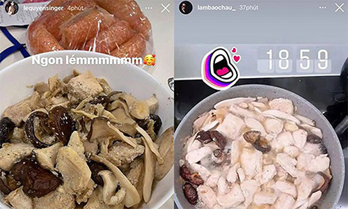 Khi Lệ Quyên khoe tậu biệt thự mới, Lâm Bảo Châu dường như đã trổ tài nấu ăn cho nữ hoàng Bolero.