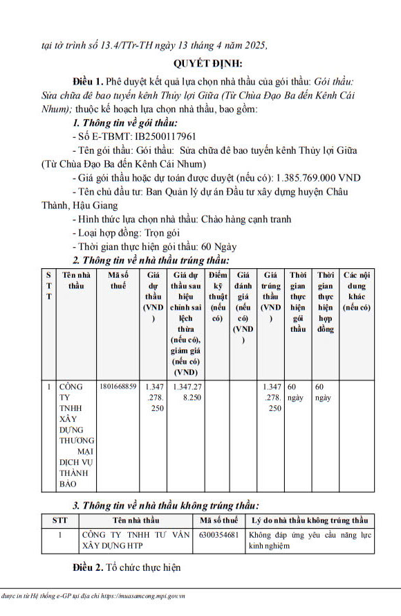 Hau Giang: Cong ty Thanh Bao mot ngay trung 2 goi thau xay lap-Hinh-5