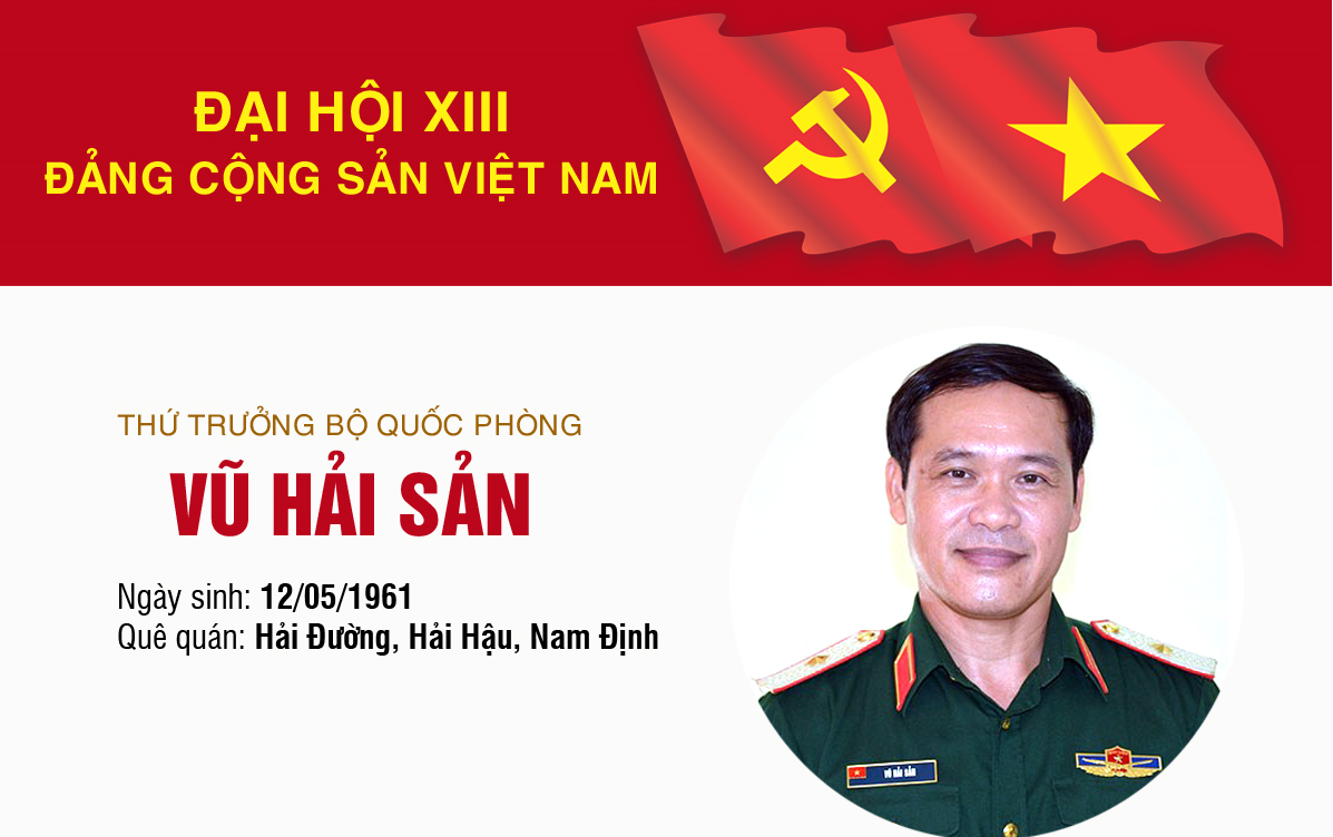  Thượng tướng Vũ Hải Sản sinh năm 1961, quê quán xã Hải Đường, huyện Hải Hậu, tỉnh Nam Định. Ông từng học tại Trường sĩ quan lục quân. Ông là Cử nhân Quân sự, có bằng Cao cấp lý luận chính trị. 