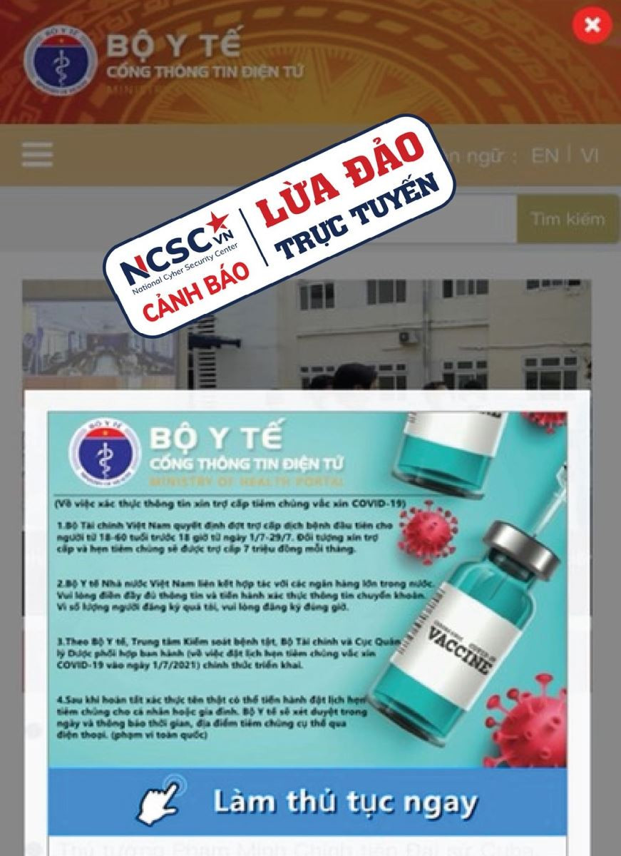 Canh bao thu doan gia mao website cua Bo Y te de lua dao