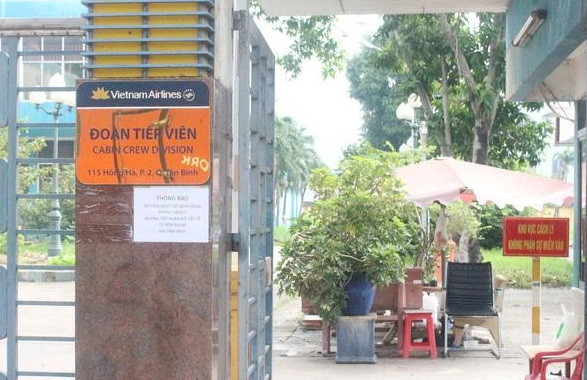 Khu cách ly đoàn tiếp viên Vietnam Airlines tại địa chỉ 115 Hồng Hà (Phường 2, quận Tân Bình).