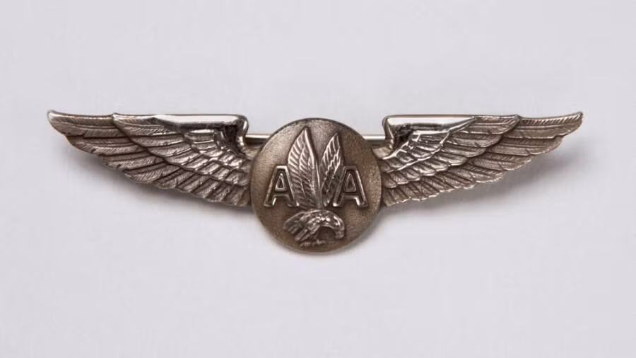 Chiếc ghim cài trên áo của Karyn Ramsey - nữ tiếp viên hàng không hãng American Airlines.