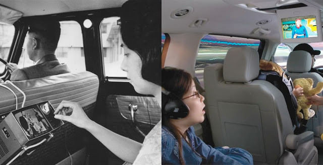 Sony ra mắt mẫu tivi trang bị trên ô tô vào năm 1963. Ngày nay, phát minh nổi tiếng này mang phong cách hiện đại, nhỏ gọn và có nhiều chức năng hơn.