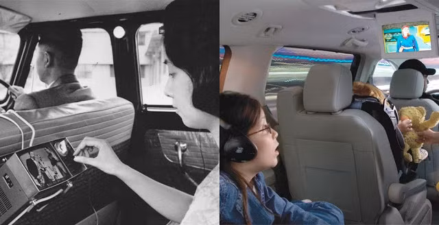 Sony ra mắt mẫu tivi trang bị trên ô tô vào năm 1963. Ngày nay, phát minh nổi tiếng này mang phong cách hiện đại, nhỏ gọn và có nhiều chức năng hơn.