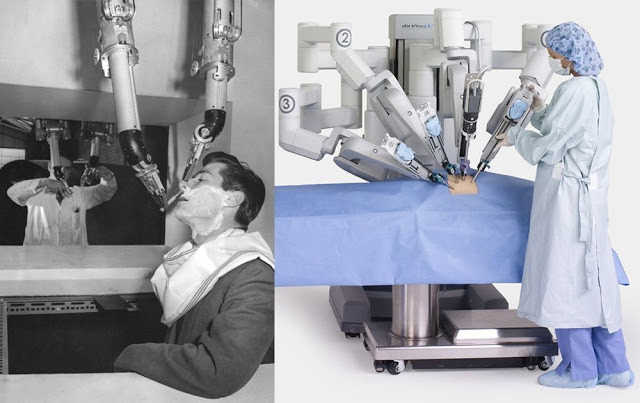 Robot được dùng để cạo râu cho nam giới vào năm 1959. Ngày nay, robot có nhiều chức năng hơn và tham gia vào nhiều hoạt động như y tế, chăm sóc, dọn dẹp nhà cửa...