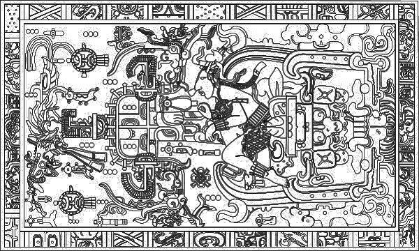 Không chỉ cỗ quan tài, hình chạm trổ trên bức tường đá trong ngôi mộ của vua Pakal cũng trở thành bí ẩn lớn đối với giới khoa học.