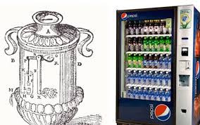 Máy bán hàng tự động là phát minh ra đời từ Ai Cập cổ đại. Vào thế kỷ 1, nhà toán học Hero của Alexandria sáng chế ra cỗ máy đặc biệt này nhằm mục đích hạn chế lượng nước thánh mà mỗi tín đồ được nhận ở đền thờ.