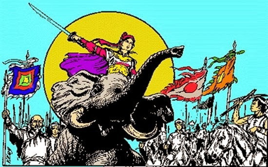 Cả 3 nữ tướng trên đều đánh giặc phương Bắc (Trưng Trắc đánh giặc Hán, Triệu Thị Trinh đánh giặc Ngô, Bùi Thị Xuân đánh giặc Thanh). Ngoài ra, cả 3 nữ tướng còn có điểm chung là đều cưỡi voi mỗi khi xung trận.