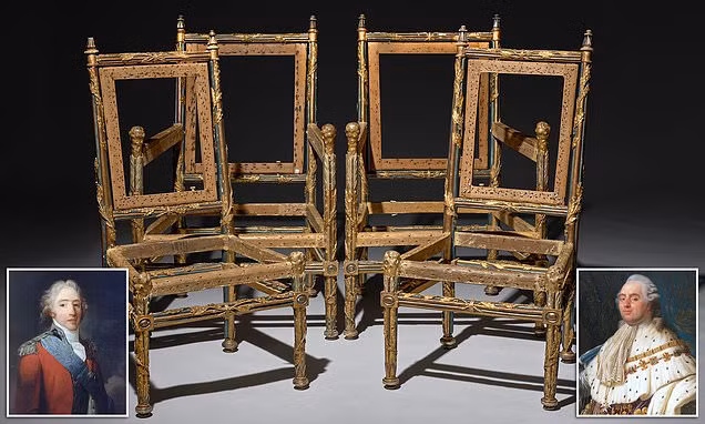 Trong một buổi đấu giá diễn ra mới đây, 4 chiếc ghế hơn 300 tuổi do Vua Pháp Louis XVIII cho người làm được bán với giá 1,4 triệu USD.