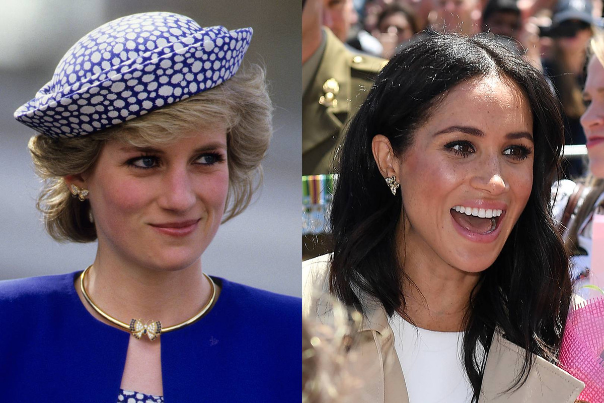 Đôi hoa tai hình bướm của Công nương Diana từng được con dâu Meghan Markle sử dụng.