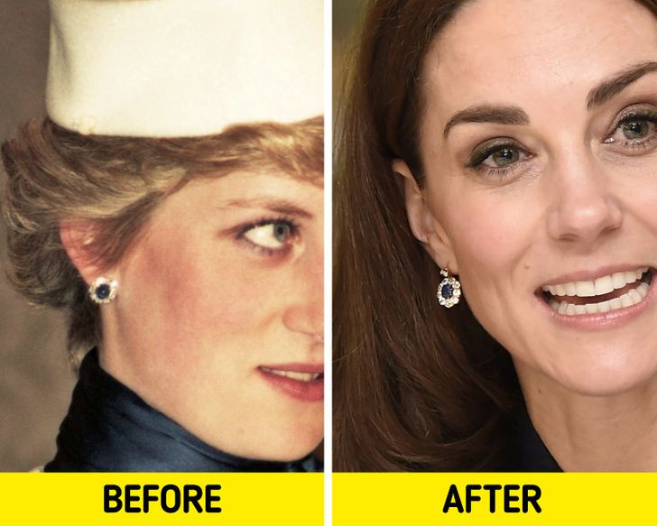 Hoa tai sapphire và kim cương là món quà cưới Thái tử Fahd của Ả Rập Saudi dành tặng Công nương Diana. Công nương Kate Middleton - vợ Hoàng tử William từng đeo đôi hoa tai này xuất hiện trước công chúng.