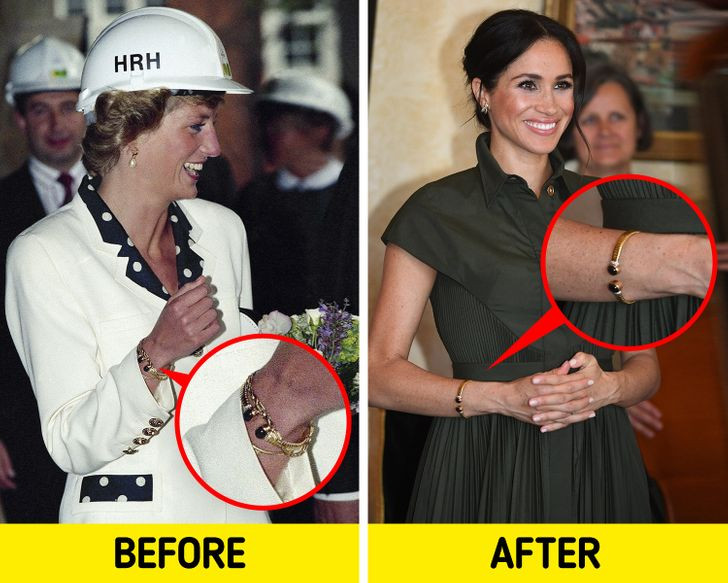 Vòng tay bằng vàng điểm đá xanh tinh xảo của Công nương Diana được truyền lại cho con dâu Meghan Markle. Mời độc giả xem video: Bốn thế hệ hoàng gia Anh cùng chụp ảnh sau 120 năm. Nguồn: VTC14
