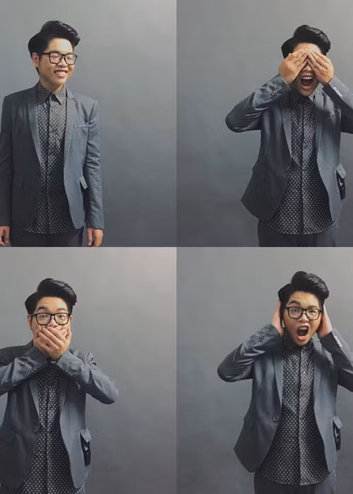 Chàng quán quân The Voice 2015 vốn không è dè thể hiện sự đáng yêu của mình trước ống kính máy ảnh.