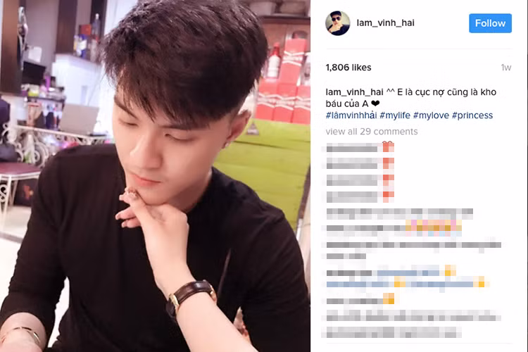 Lâm Vinh Hải từng khoe khéo đôi tay của Linh Chi kèm lời ngọt ngào: “Em là cục nợ cũng là kho báu của anh”. Ảnh: Khám phá