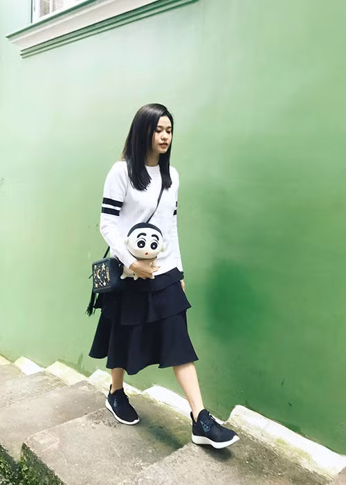 Trương Quỳnh Anh khoe ảnh đẹp long lanh của cô do chính con trai chụp.