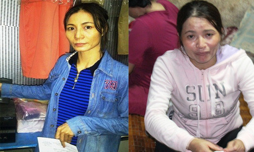 Bà Ngọt (bìa trái, ảnh Zing) và chị Hồng trong vụ việc "5 triêu yên Nhật".