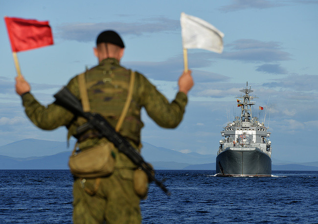 Tàu đổ bộ Đô đốc Nevelsky - một trong những tàu đổ bộ lớn nhất của Hải quân đánh bộ Nga. Nguồn ảnh: TASS.