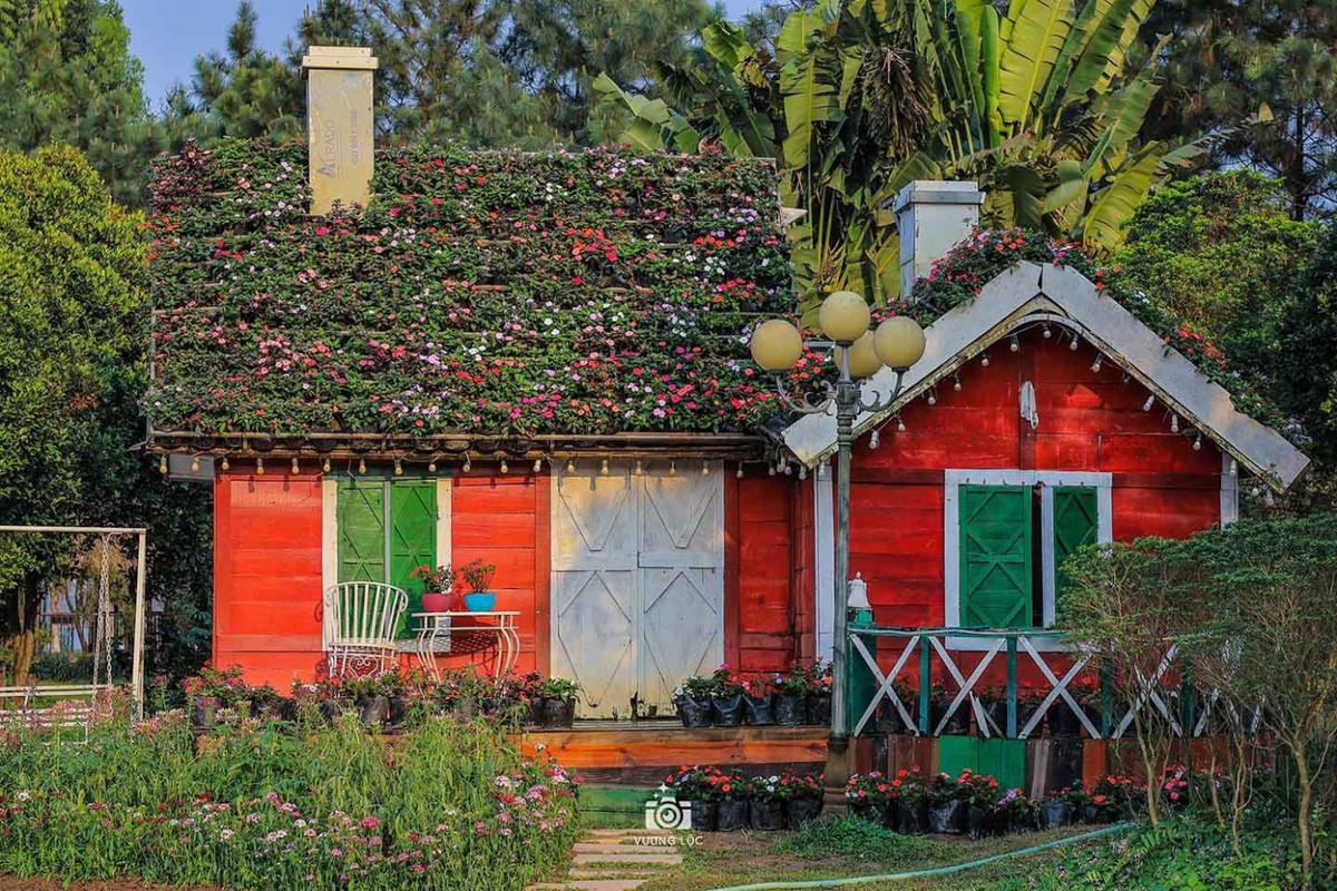 Một khu vườn được thiết kế theo phong cách châu Âu. Ảnh: Vương Lộc