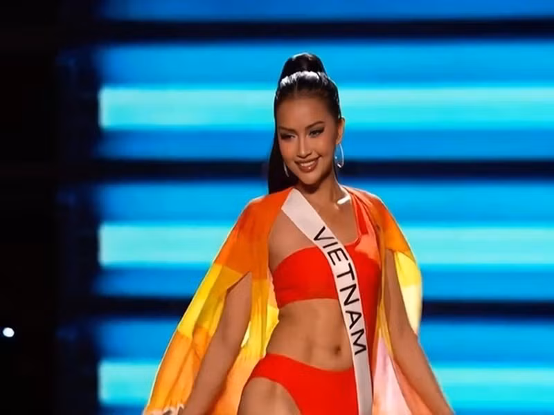 Ngọc Châu thi Miss Universe 2022 - Hoa hậu Hoàn vũ Thế giới 2022 và ra về tay trắng. Ảnh: FBNV.