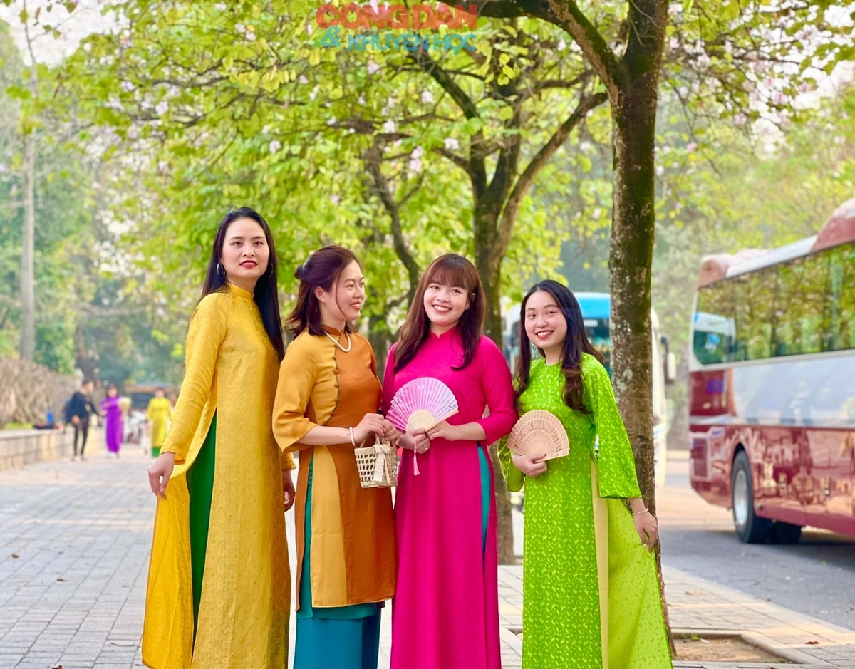 Mùa hoa ban bung nở hằng năm trùng với Tuần lễ áo dài Việt Nam.