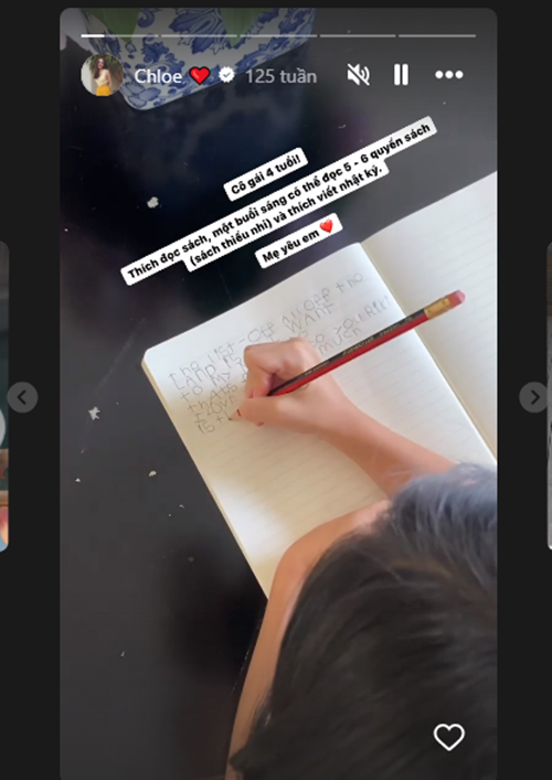 Hà Tăng cho biết, ái nữ thích đọc sách ngay từ khi còn nhỏ.