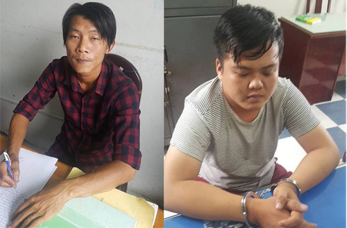 Nguyễn Trường Khải và Đào Ngọc Nam, 2 trong số 3 nghi can gây ra vụ dùng súng cướp ngân hàng ABbank gây rùng động dư luận.