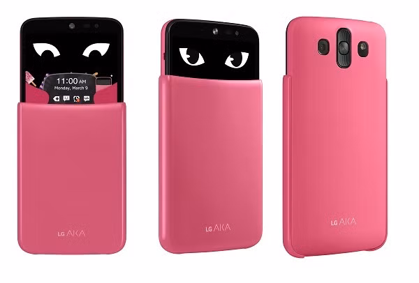 Về phần cứng, LG AKA được trang bị màn hình 5 inch HD, chip Snapdragon 400, RAM 1,5GB, ROM 16GB, camera sau 8MP và trước 2,1MP, pin 2.610mAh. Chiếc điện thoại này hướng tới những nữ sinh thích nhạy cảm và vui vẻ, coi chiếc điện thoại như một người bạn tâm giao.