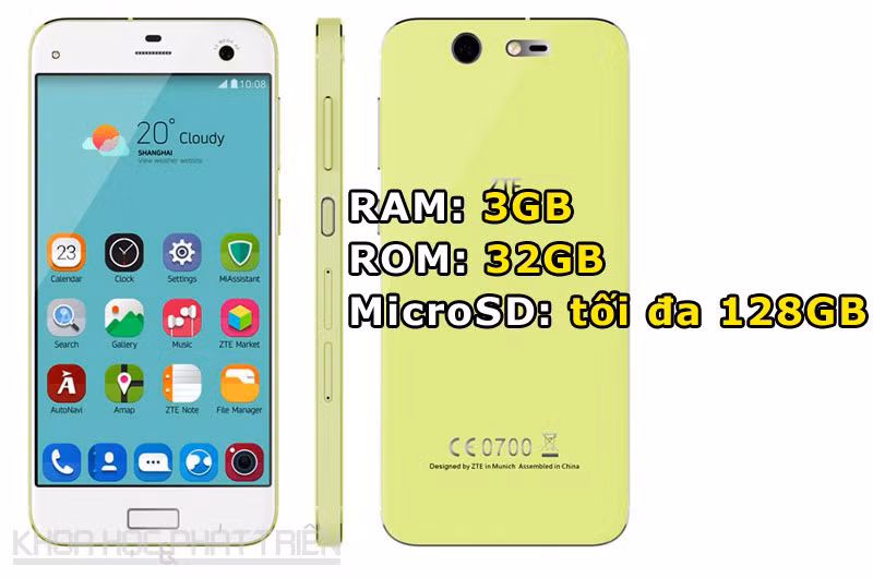 Khay SIM 2 kiêm luôn vai trò khe cắm thẻ nhớ.