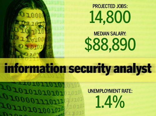 5. Phân tích an ninh thông tin. Nhà phân tích an ninh thông tin là những người gác cổng hoặc người bảo vệ cho hệ thống thông tin; họ giám sát, cố gắng ngăn chặn và đối phó với các hành vi vi phạm dữ liệu và tấn công mạng khác. Họ lên kế hoạch và thực hiện các biện pháp an ninh để bảo vệ hệ thống máy tính và mạng của tổ chức chống lại các cuộc tấn công mạng và xâm nhập.