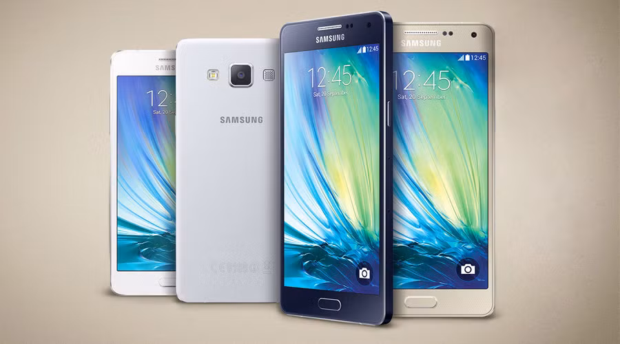 Samsung Galaxy A5 (2016). Nhắm tới phân khúc smartphone tầm trung nhưng bộ đôi Galaxy A5 (2016) có kiểu dáng khá sang trọng, cao cấp và tinh tế nhờ sự kết hợp giữa kính và kim loại. Màn hình của Galaxy A series 2016 được vê cong mép cạnh dọc 2,5D với viền mỏng 2,7mm.