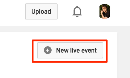 Bước 4: Bấm vào New live event (Tạo sự kiện trực tiếp).