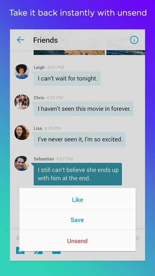 Tính năng "Unsend" tin nhắn đã gửi