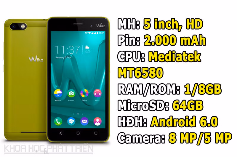 Wiko Lenny 3 (1,99 triệu đồng).