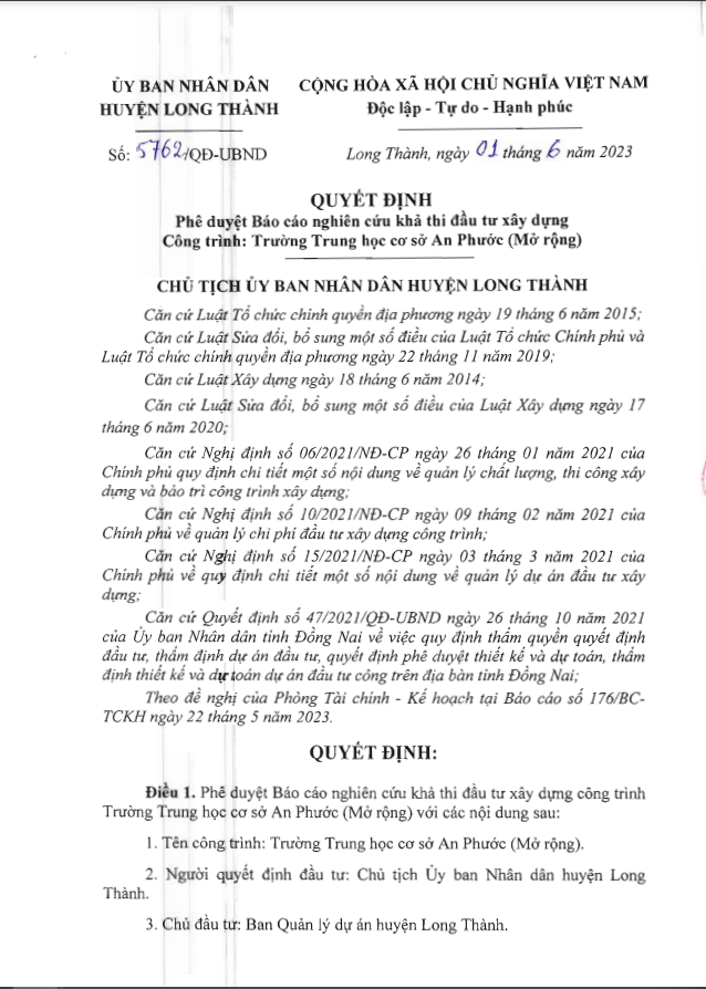 Dong Nai: Nha thau nao thi cong truong THCS An Phuoc?