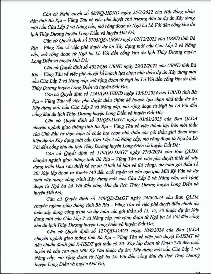 BR-VT: Gói giao thông 330 tỷ, 5/7 nhà thầu 'sảy chân' vì nhân sự - Hình 2 BR-VT: Goi giao thong 330 ty, 5/7 nha thau 'say chan' vi nhan su-Hinh-2