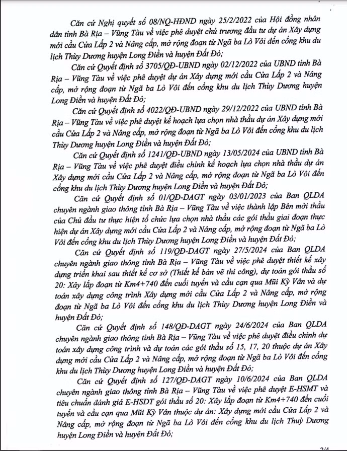 BR-VT: Gói giao thông 330 tỷ, 5/7 nhà thầu 'sảy chân' vì nhân sự - Hình 2 BR-VT: Goi giao thong 330 ty, 5/7 nha thau 'say chan' vi nhan su-Hinh-2