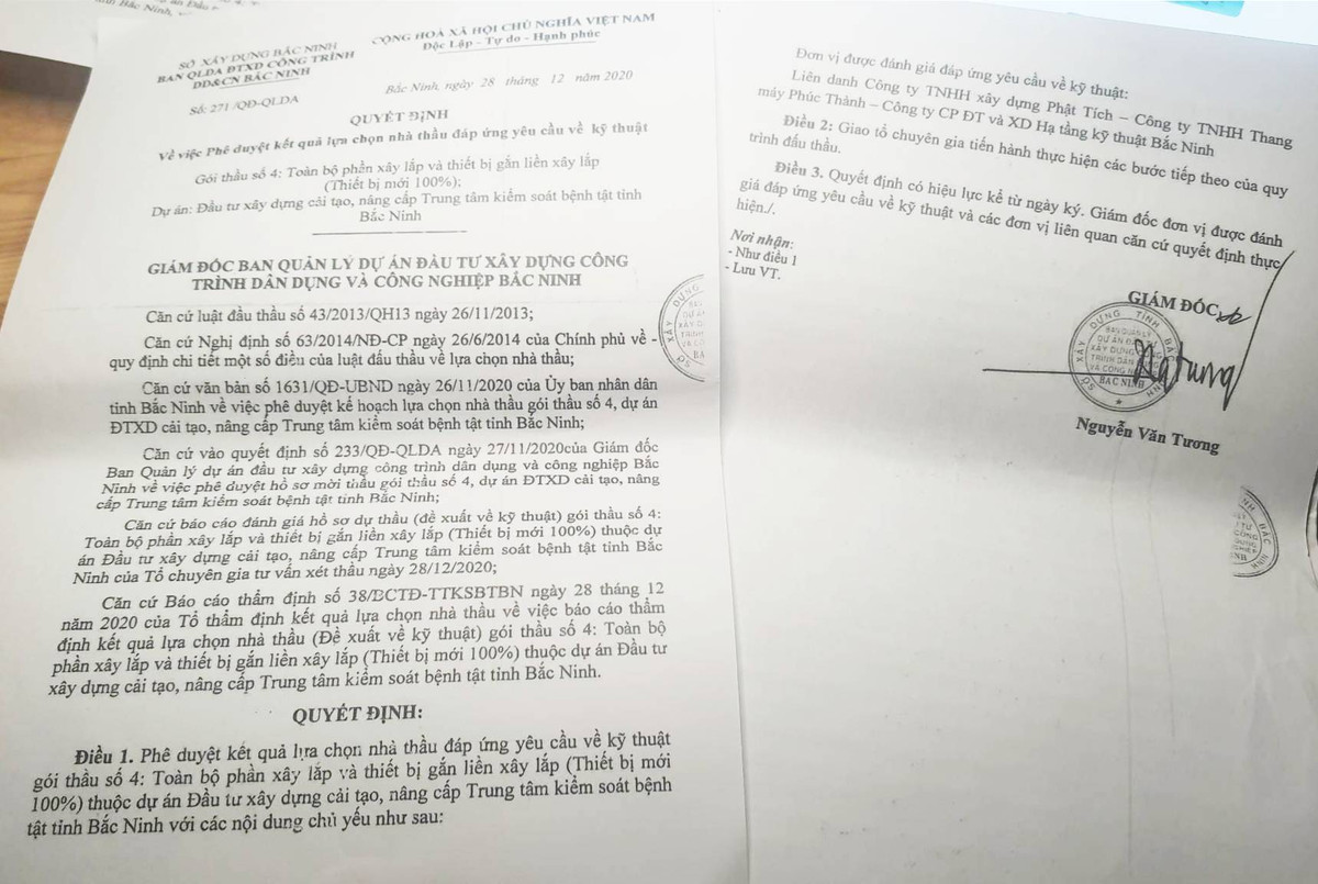 Dự án Trung tâm kiểm soát bệnh tật Bắc Ninh: “Có thể hủy thầu" Du an Trung tam kiem soat benh tat Bac Ninh: “Co the huy thau