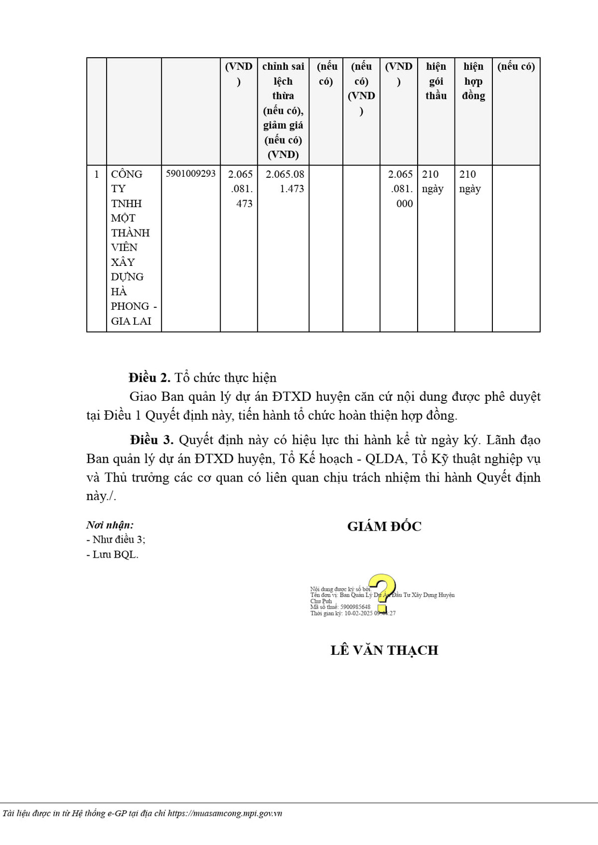 Ha Phong Gia Lai: 1 ngay trung 2 goi thau tai huyen Chu Puh