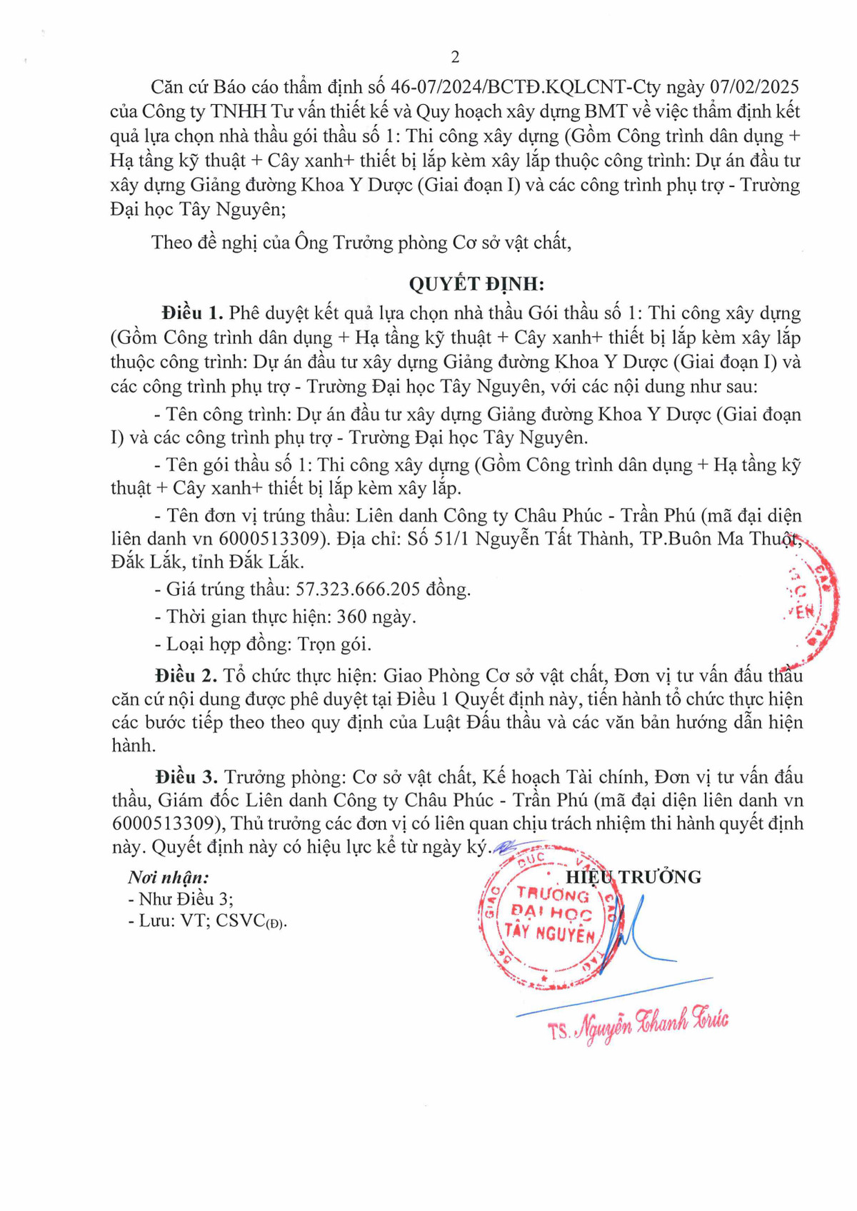 Nang luc nha thau trung goi xay dung hon 57 ty tai truong DH Tay Nguyen