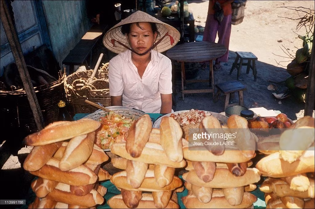 Quầy hàng bánh mỳ.