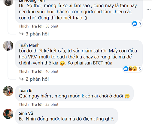 Cư dân tại đây cho biết, may là sự việc xảy ra trong đêm lúc ít người qua lại. Nếu ban ngày thì khó thể biết được hậu quả như nào vì có thể có trẻ em chơi ở dưới.