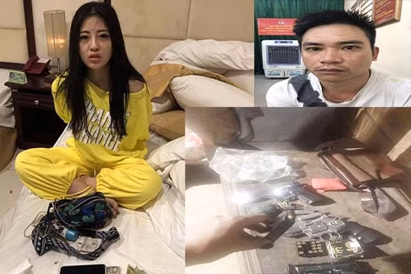 Bắt giữ Phan Phi Long, Võ Tuấn Tài, trợ thủ đặc lực của Tài là người vợ xinh như hot girl Huỳnh Ngọc Ánh Quyên (28 tuổi, ngụ quận 1, TP HCM) cùng nhiều người khác. (Ảnh Vietnamnet) 