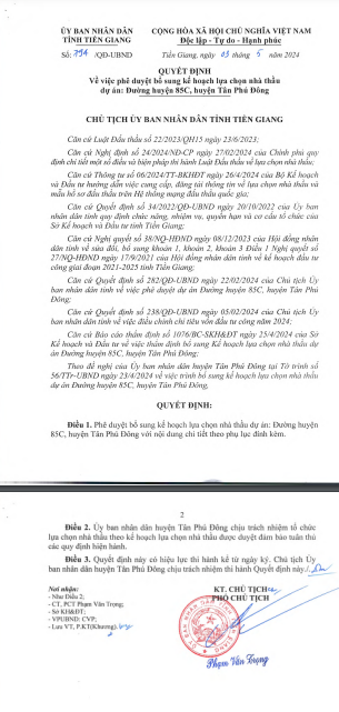 Tien Giang: Goi thau thi cong duong huyen 85C co ve tay Minh Thai?-Hinh-2